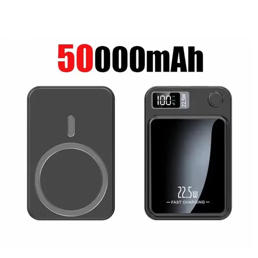 Ultra-Portable 100000mAh Magnetic Wireless Fast Charger - Power Bank for iPhone, Huawei, and Samsung - Perfect Aux Battery Pack for 2025