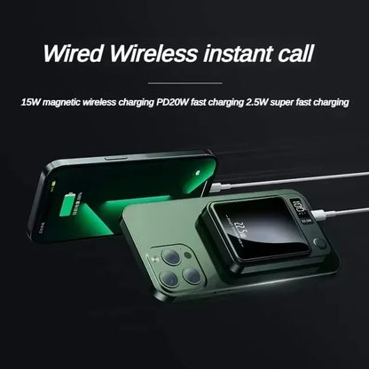 Ultra-Portable 100000mAh Magnetic Wireless Fast Charger - Power Bank for iPhone, Huawei, and Samsung - Perfect Aux Battery Pack for 2025