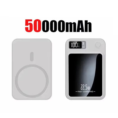 Ultra-Portable 100000mAh Magnetic Wireless Fast Charger - Power Bank for iPhone, Huawei, and Samsung - Perfect Aux Battery Pack for 2025