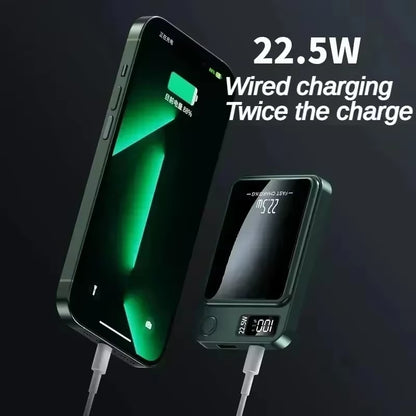 Ultra-Portable 100000mAh Magnetic Wireless Fast Charger - Power Bank for iPhone, Huawei, and Samsung - Perfect Aux Battery Pack for 2025
